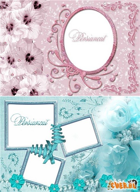 Две нежных цветочных фоторамки