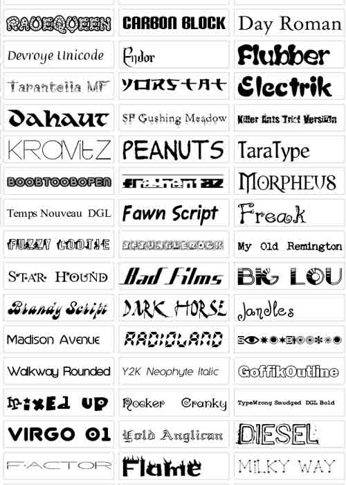 Popular Internet Fonts