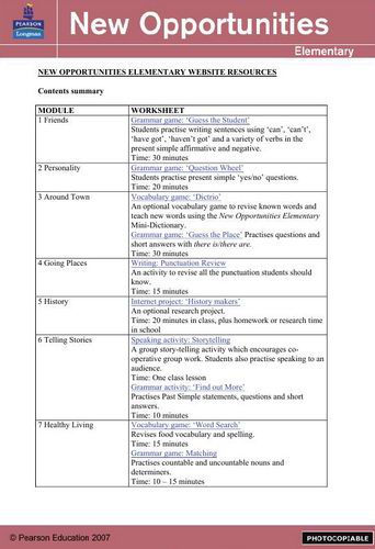 New Opportunities Elementary Add Games